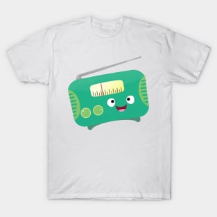 Cute funny happy retro radio cartoon T-Shirt